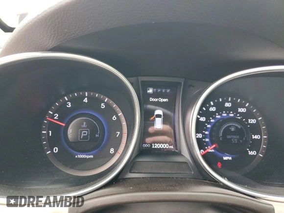2013 Hyundai Santa Fe Sport z VIN 5XYZWDLA3DG023662, wystawiony jako Copart lot #55445495 z przebiegiem 120 000 mil mil oraz Szkoda całkowita • Salvage title. Historia ofert i sprzedaży dostępna na DreamBid. Obrazek 9.
