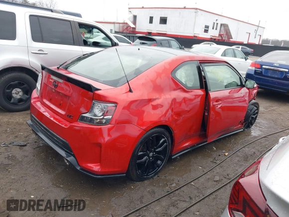 2016 Scion tC with VIN JTKJF5C76GJ025944, listed as a IAAI auction lot 41160529 with 121,495 mi miles. Bid and sale history available at carsss.com. Image 4.