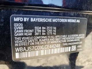 2020 BMW 5 Series M550i xDrive with VIN WBAJS7C0XLCE44248, listed as a Copart auction lot 48660045 with 73,949 mi miles and Salvage title. Bid and sale history available at DreamBid. Image 14.