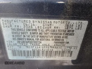 2016 Nissan Sentra SV with VIN 3N1AB7AP0GY302734, listed as a Copart auction lot 88665575 with 208,337 mi miles and Clean Title. Bid and sale history available at DreamBid. Image 12.