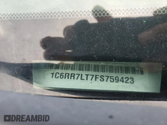 2015 Ram 1500 Big Horn with VIN 1C6RR7LT7FS759423, listed as a Copart auction lot 55897615 with 146,956 mi miles and Salvage title. Bid and sale history available at DreamBid. Image 13.