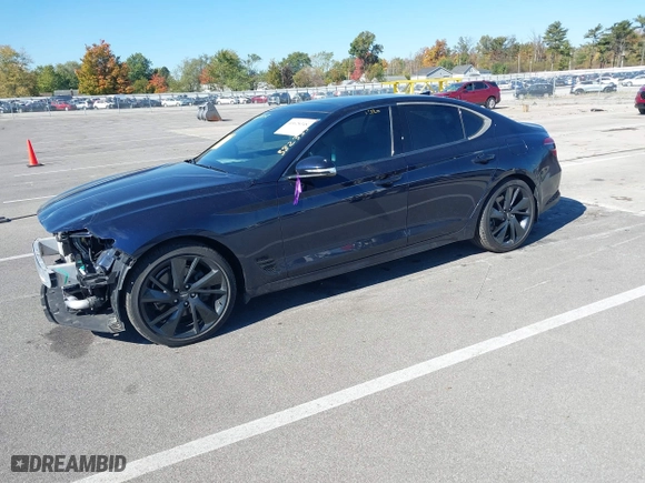 2023 Genesis G70 2.0T with VIN KMTG34TA7PU111215, listed as a IAAI auction lot 40628348 with 25,146 mi miles. Bid and sale history available at carsss.com. Image 18.