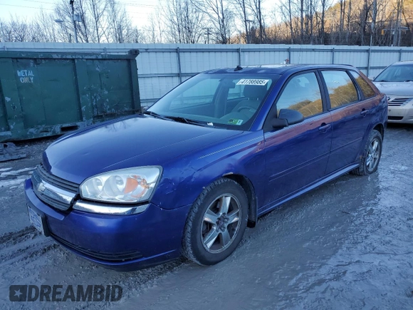 2005 Chevrolet Malibu Maxx LS with VIN 1G1ZT64835F260942, listed as a Copart auction lot 41788985 with 136,264 mi miles and Salvage Title. Bid and sale history available at carsss.com. Image 1.