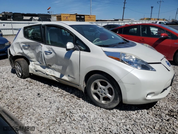 2013 Nissan LEAF S with VIN 1N4AZ0CP6DC406023, listed as a Copart auction lot 56550674 with 0 mi miles and Salvage Title. Bid and sale history available at carsss.com. Image 4.