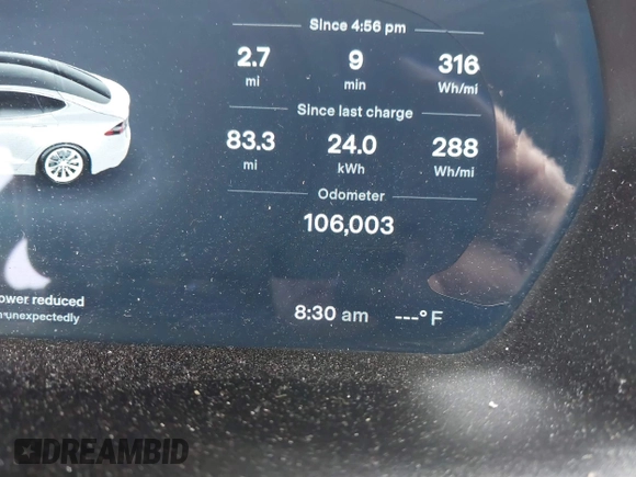 2017 Tesla Model S 60 with VIN 5YJSA1E17HF189627, listed as a IAAI auction lot 41891766 with 106,003 mi miles and . Bid and sale history available at DreamBid. Image 16.