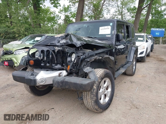 2013 Jeep Wrangler Unlimited Sahara with VIN 1C4BJWEG2DL549864, listed as a IAAI auction lot 42250556 with 231,018 mi miles and . Bid and sale history available at DreamBid. Image 2.