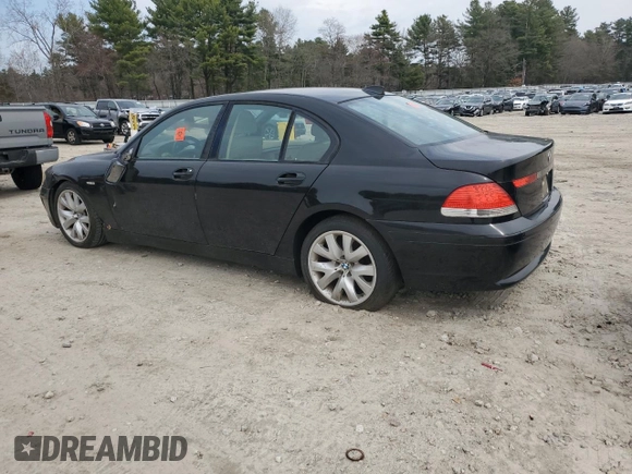 2004 BMW 7 Series 745i with VIN WBAGL63404DP71724, listed as a Copart auction lot 52178015 with Not Provided miles and Clean Title. Bid and sale history available at DreamBid. Image 2.