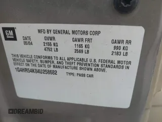 2004 Buick LeSabre Limited with VIN 1G4HR54K84U258682, listed as a IAAI auction lot 42137782 with 160,344 mi miles and . Bid and sale history available at carsss.com. Image 9.