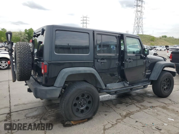 2013 Jeep Wrangler Unlimited Sport with VIN 1C4BJWDG0DL560265, listed as a Copart auction lot 58444045 with 111,354 mi miles and Salvage title. Bid and sale history available at DreamBid. Image 3.