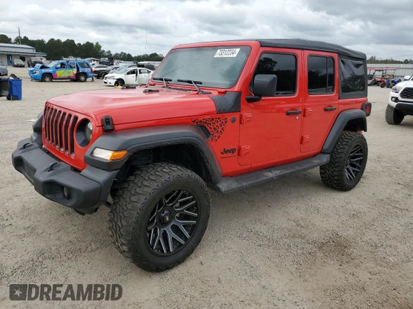 2023 Jeep Wrangler Sport with VIN 1C4HJXDG5PW527992, listed as a Copart auction lot 73312234 with 32,686 mi miles and Salvage Title. Bid and sale history available at DreamBid. Image 1.