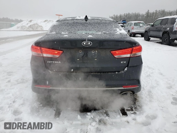 2016 Kia Optima EX with VIN 5XXGU4L36GG034257, listed as a Copart auction lot 46502445 with 114,801 mi miles and Salvage Title. Bid and sale history available at carsss.com. Image 6.