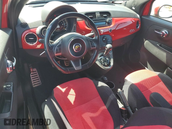 2015 FIAT 500 Abarth with VIN 3C3CFFFHXFT544825, listed as a Copart auction lot 51811145 with 91,020 mi miles and Salvage Title. Bid and sale history available at carsss.com. Image 8.