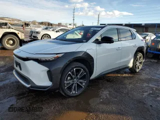2023 Toyota bZ4X XLE with VIN JTMABACA3PA043289, listed as a Copart auction lot 83032454 with 14,966 mi miles and Salvage Title. Bid and sale history available at carsss.com. Image 1.
