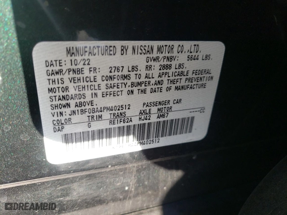 2023 Nissan ARIYA PREMIERE with VIN JN1BF0BA4PM402512, listed as a Copart auction lot 80079283 with 9298 miles. Bid and sale history available at carsss.com. Image 14.