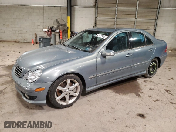 2007 Mercedes-Benz C 230 Sport with VIN WDBRF52H67F896266, listed as a Copart auction lot 45131425 with 96,206 mi miles and Salvage Title. Bid and sale history available at DreamBid. Image 1.