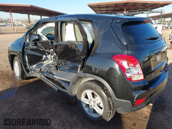 2022 Chevrolet Trax LS with VIN KL7CJNSM9NB550474, listed as a IAAI auction lot 41619498 with 96,372 mi miles. Bid and sale history available at carsss.com. Image 3.