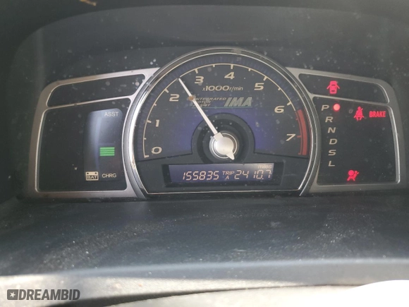 2010 Honda Civic Hybrid with VIN JHMFA3F28AS001371, listed as a Copart auction lot 52451965 with 155,835 mi miles and Salvage Title. Bid and sale history available at carsss.com. Image 9.