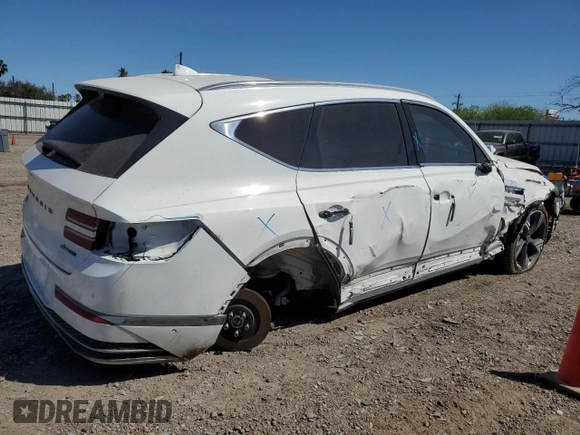 2025 Genesis GV80 Prestige with VIN KMUHEESC5SU221448, listed as a Copart auction lot 48557875 with 10,971 mi miles and Salvage Title. Bid and sale history available at DreamBid. Image 3.