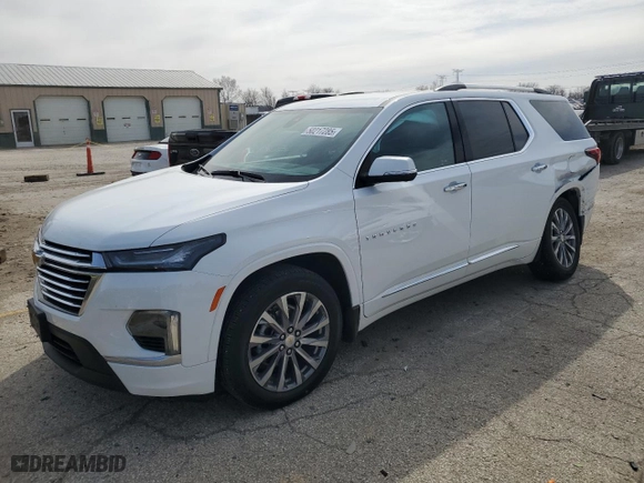 2023 Chevrolet Traverse Premier with VIN 1GNERKKW4PJ127211, listed as a Copart auction lot 50217285 with 24,295 mi miles and Salvage Title. Bid and sale history available at carsss.com. Image 1.