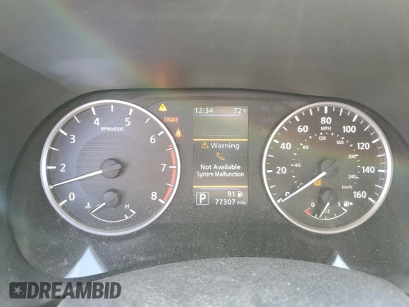 2020 Nissan Sentra S with VIN 3N1AB8BV1LY226275, listed as a Copart auction lot 54599475 with 77,307 mi miles and Salvage Title. Bid and sale history available at DreamBid. Image 9.