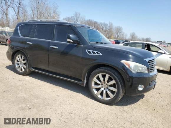 2012 Infiniti QX56 8-passenger with VIN JN8AZ2NC6C9317021, listed as a Copart auction lot 53662655 with 182,437 mi miles and Clean Title. Bid and sale history available at carsss.com. Image 4.