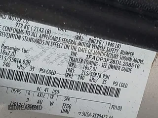 2013 Ford Focus SE with VIN 1FADP3F28DL208516, listed as a IAAI auction lot 42399006 with 103,869 mi miles and . Bid and sale history available at DreamBid. Image 9.