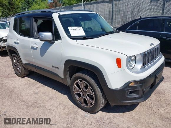 2017 Jeep Renegade Limited z VIN ZACCJBDBXHPG41356, wystawiony jako IAAI lot #42645193 z przebiegiem 64 462 mil mil oraz . Historia ofert i sprzedaży dostępna na DreamBid. Obrazek 1.