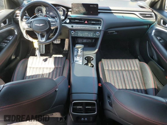 2024 Genesis G70 2.5T with VIN KMTG34SCXRU138219, listed as a Copart auction lot 53567155 with 13,323 mi miles and Salvage title. Bid and sale history available at DreamBid. Image 8.