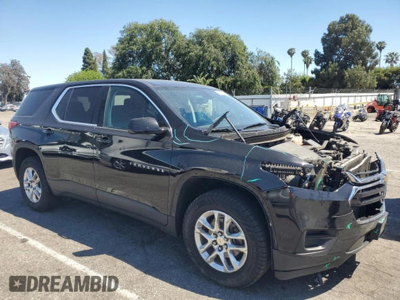 2018 Chevrolet Traverse LS z VIN 1GNERFKW5JJ255102, wystawiony jako Copart lot #56252255 z przebiegiem 82 385 mil mil oraz Szkoda całkowita • Salvage title. Historia ofert i sprzedaży dostępna na DreamBid. Obrazek 4.