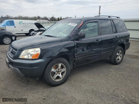 2003 Honda Pilot EX with VIN 2HKYF18783H612415, listed as a Copart auction lot 53049385 with 258,932 mi miles and Salvage Title. Bid and sale history available at carsss.com. Image 1.