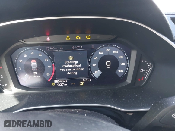 2020 Audi Q3 S line Premium with VIN WA1DECF31L1030946, listed as a IAAI auction lot 41774297 with 58,548 mi miles and . Bid and sale history available at DreamBid. Image 7.
