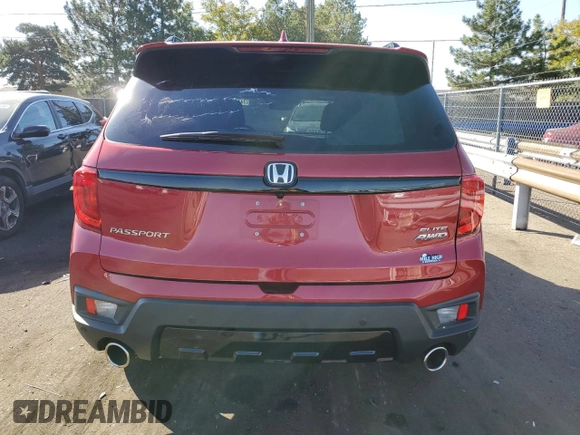 2023 Honda Passport Elite with VIN 5FNYF8H04PB031669, listed as a Copart auction lot 74446844 with 8,029 mi miles and Salvage Title. Bid and sale history available at carsss.com. Image 6.