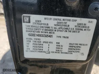 2003 Chevrolet Silverado 1500 with VIN 1GCEC14XX3Z325426, listed as a Copart auction lot 51424115 with 0 mi miles and Clean Title. Bid and sale history available at carsss.com. Image 12.