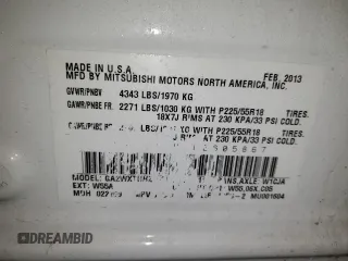 2013 Mitsubishi Outlander Sport GT с VIN 4A4AJ4AU3DE605867, выставлен на аукционе Copart как лот 82988494 с пробегом 229 839 миль миль и Чистый • Clean title. История ставок и продаж доступна на DreamBid. Изображение 13.