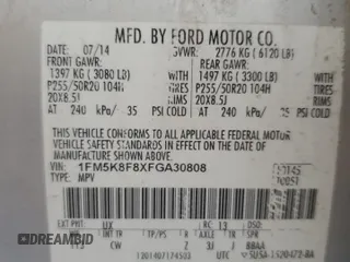 2015 Ford Explorer Limited z VIN 1FM5K8F8XFGA30808, wystawiony jako Copart lot #54839745 z przebiegiem 157 198 mil mil oraz Szkoda całkowita • Salvage title. Historia ofert i sprzedaży dostępna na DreamBid. Obrazek 13.