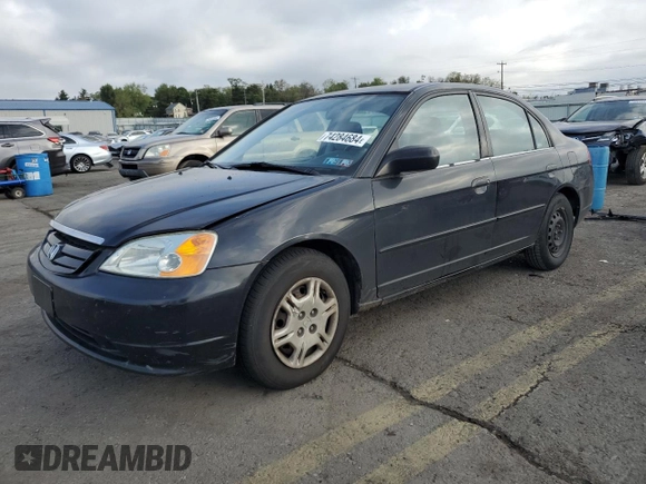 2001 Honda Civic LX with VIN 2HGES16571H607178, listed as a Copart auction lot 74284684 with 144,969 mi miles and Salvage Title. Bid and sale history available at carsss.com. Image 1.
