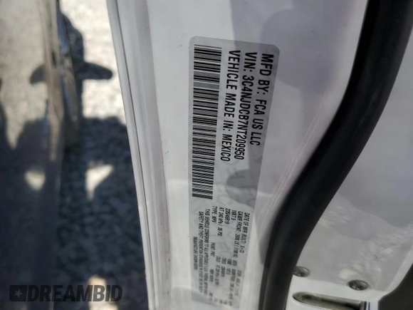 2022 Jeep Compass Limited with VIN 3C4NJDCB7NT209950, listed as a Copart auction lot 60247605 with Not provided miles and Salvage title. Bid and sale history available at DreamBid. Image 12.