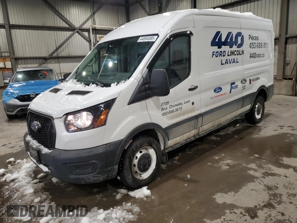 2021 Ford Transit Cargo with VIN 1FTBR1C81MKA62328, listed as a Copart auction lot 44894585 with 75,951 mi miles and Salvage Title. Bid and sale history available at DreamBid. Image 1.