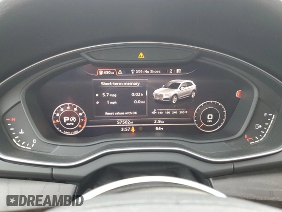 2019 Audi Q5 Premium Plus z VIN WA1BNAFY8K2062549, wystawiony jako Copart lot #58853745 z przebiegiem 57 502 mil mil oraz Szkoda całkowita • Salvage title. Historia ofert i sprzedaży dostępna na DreamBid. Obrazek 9.