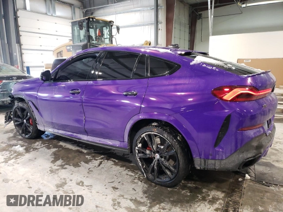 2022 BMW X6 M50i z VIN 5UXCY8C07N9K85135, wystawiony jako Copart lot #45385725 z przebiegiem 57 106 mil mil oraz Szkoda całkowita • Salvage title. Historia ofert i sprzedaży dostępna na DreamBid. Obrazek 2.