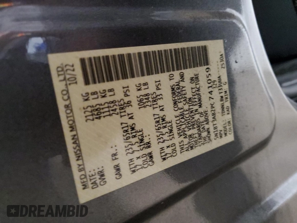 2023 Nissan Rogue S z VIN 5N1BT3AB2PC741059, wystawiony jako Copart lot #60775535 z przebiegiem 16 364 mil mil oraz Szkoda całkowita • Salvage title. Historia ofert i sprzedaży dostępna na DreamBid. Obrazek 14.