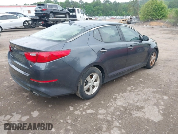 2015 Kia Optima LX with VIN KNAGM4A75F5626707, listed as a IAAI auction lot 42148396 with 84,189 mi miles and . Bid and sale history available at DreamBid. Image 4.