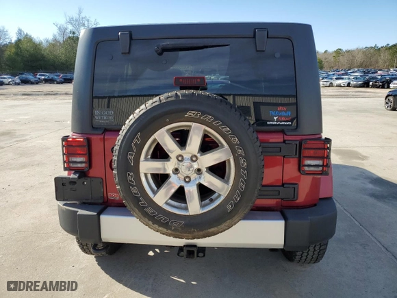 2013 Jeep Wrangler Unlimited Sahara with VIN 1C4BJWEG2DL608296, listed as a Copart auction lot 45015035 with 57,158 mi miles and Clean Title. Bid and sale history available at carsss.com. Image 6.