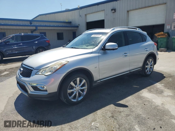 2017 Infiniti QX50 with VIN JN1BJ0RP4HM383177, listed as a Copart auction lot 53038055 with 124,707 mi miles and Salvage Title. Bid and sale history available at carsss.com. Image 1.