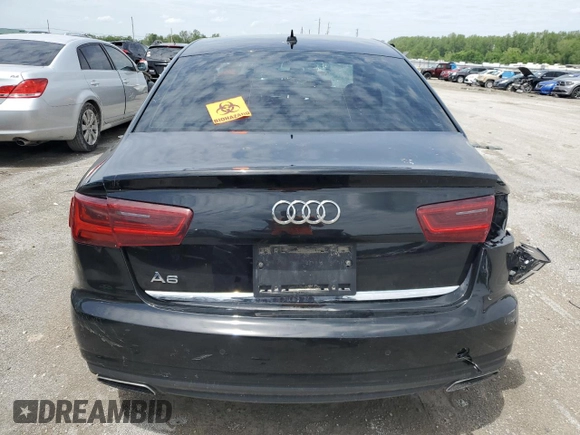 2016 Audi A6 2.0T Premium with VIN WAUCFAFC2GN133954, listed as a Copart auction lot 53397964 with 0 mi miles and Salvage Title. Bid and sale history available at carsss.com. Image 6.