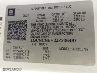 2018 Chevrolet Silverado 1500 Work Truck with VIN 1GCNCNEH3JZ336487, listed as a IAAI auction lot 41759351 with 93,111 mi miles. Bid and sale history available at carsss.com. Image 9.