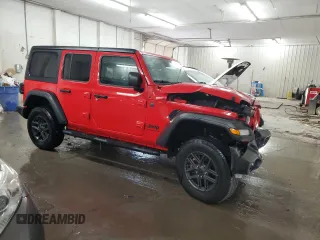 2024 Jeep Wrangler Sport S with VIN 1C4PJXDN5RW210582, listed as a Copart auction lot 47043845 with 18,593 mi miles and Salvage title. Bid and sale history available at DreamBid. Image 4.