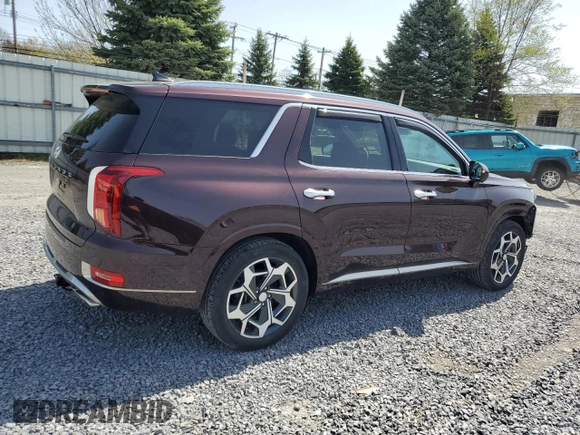 2022 Hyundai Palisade Calligraphy z VIN KM8R74HE0NU376803, wystawiony jako Copart lot #54317595 z przebiegiem 10 715 mil mil oraz Szkody całkowita. Historia ofert i sprzedaży dostępna na DreamBid. Obrazek 3.