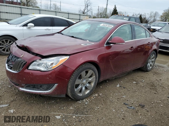 2016 Buick Regal Premium II with VIN 2G4GS5GX6G9172621, listed as a Copart auction lot 55207055 with 122,525 mi miles and Clean Title. Bid and sale history available at DreamBid. Image 1.