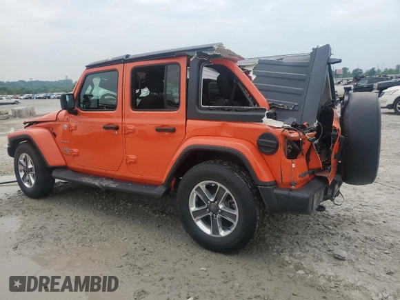 2018 Jeep Wrangler Unlimited Sahara with VIN 1C4HJXEG1JW175936, listed as a Copart auction lot 55610375 with 39,479 mi miles and Salvage title. Bid and sale history available at DreamBid. Image 2.